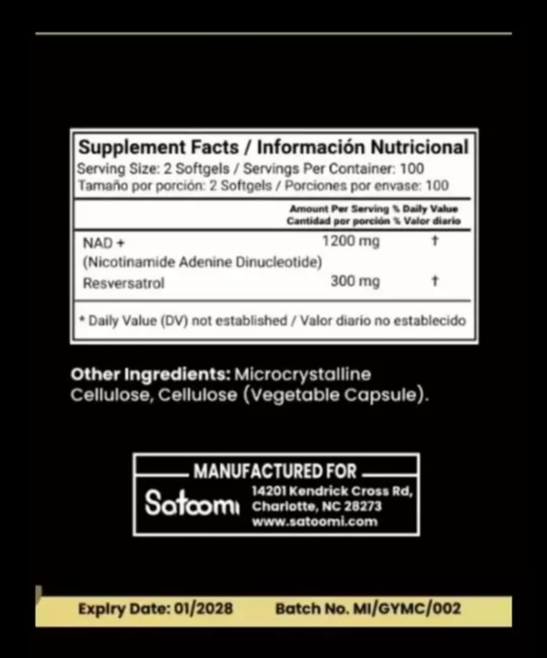 Miniatura 2 de nad + resveratrol antioxidante - satoomi